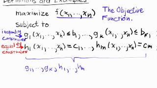 Constrained Optimization Lecture I Part 1 Definitions and Examples [upl. by Toddy629]