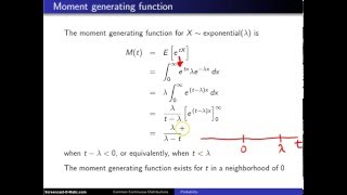 Exponential distribution moment generating function [upl. by Eldwen]