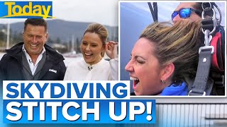 Karl and Ally stitch up Brooke with skydiving challenge for a good cause  Today Show Australia [upl. by Lubeck114]