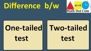 Understanding the Difference Between OneTailed and TwoTailed Tests in Statistics  Math Dot Com [upl. by Yannodrahc]