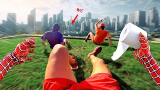 WHERE IS TOILET   SuperHeroes Funny Action POV  by FLife TV [upl. by Graehl]