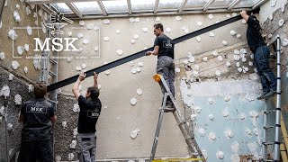 MSK Atelier  Installation dun IPN pour une toiture en verre  Métallerie Serrurerie Kopko [upl. by Bonns]