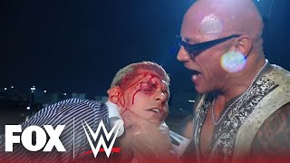 The Rock drags Cody Rhodes outside for a beatdown after backstage brawl with the Bloodline [upl. by Erreip]