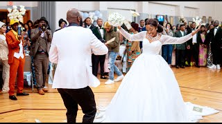 Beautiful Bride and Groom Congolese Wedding Entrance Dance  Antoinette amp Padou [upl. by Einuj]