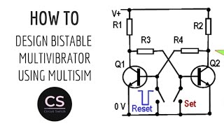 Bistable Multivibrator Circuit Simulation [upl. by Ecila586]