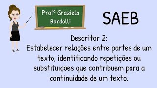 Estabelecer relações entre as partes de um texto  descritor 2 do SAEB de Língua Portuguesa [upl. by Ambrogino77]