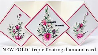 NEW FOLD triple floating diamond card [upl. by Derdle]