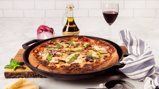 How To Make the Perfect Pizza in Your Cast Iron Pizza Pan  Cuisinel Cast Iron Recipe [upl. by Eliathan]