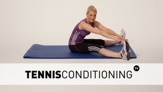 Hamstrings and Erector Spinae Stretch  Tennis Conditioning [upl. by Elleirb]