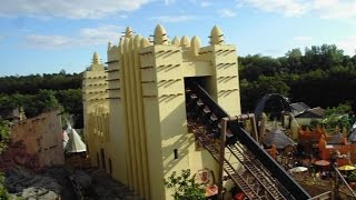 Black Mamba On Ride  Phantasialand  in front 1 Reihe  POV HD  Inverted Coaster  Deep in Africa [upl. by Aliuqa625]