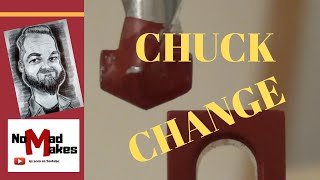 How to Remove or Change the Chuck  Troubleshooting wobble on the drill press 0018 [upl. by Niklaus]