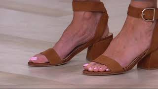 Franco Sarto Suede Block Heel Sandals  Marcy on QVC [upl. by Akla]