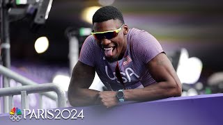 Fred Kerley shows patience while coasting into mens 100m semifinal  Paris Olympics  NBC Sports [upl. by Eltsirk171]