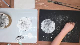 Primary Art Activity Making a Moon Painting With Sponge 1 ArtWithJanineLiza [upl. by Deenya]