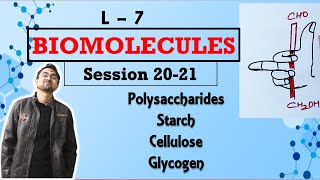 Biomolecules  Polysaccharides  Starch Cellulose Glycogen  L  7  JEE NEET Class 12  Chapter 14 [upl. by Bianca]