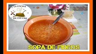 SOPA DE FIDEOS DELICIOSA RECETA PARA NIÑOS [upl. by Reilly]