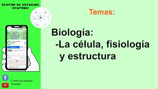 Clase 08 EAES  Biología  La célula  fisiología y estructura [upl. by Schuyler]