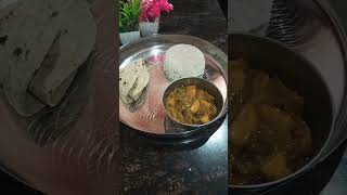 Dinner Timesabji chawal roti simple indian thali cooking foodblogger [upl. by Kenyon411]