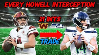 Every Sam Howell INTERCEPTION in the 202324 NFL Season MOST IN THE LEAGUE [upl. by Akinahs]