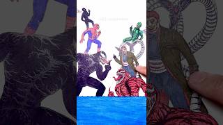 Surprise  4  Spider man Venom Dr Octopus Carnage Goblin stopmotion drawing spiderman [upl. by Tankoos]