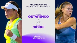 Jelena Ostapenko vs Camila Giorgi  2024 Brisbane Round 2  WTA Match Highlights [upl. by Wehttam]