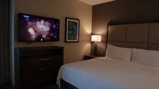 Homewood Suites by Hilton Orlando at FLAMINGO CROSSINGS Town Center King Suite Room Tour [upl. by Eellek]