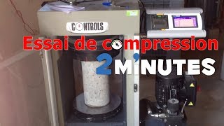 EN 2 Minutes  Essai de compression du béton  mode opératoireétapesprincipe dessai [upl. by Drooff]