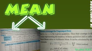 How to find the Mean for Ungrouped and grouped data Class 10  8  9  math class channel [upl. by Wernsman775]