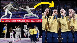 Ukraine fencing team winning Ukraines 1st gold in fencing in Paris Olympics 2024 Kharlan [upl. by Rebekah]