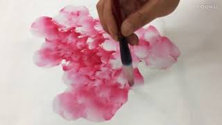 A Peony litchi painting demonstration by Li Xiujian teacher [upl. by Atiekahs]