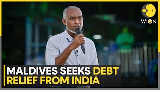 Maldives President Muizzu pleads for debt relief from India  Latest English News  WION [upl. by Annaitsirk609]