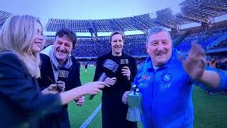 Starace porta il caffé a Diletta Leotta Ciro Ferrara e Massimo Ambrosini in diretta Dazn [upl. by Mori]