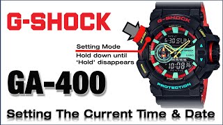 GA400 GSHOCK 5398 Set Time Date Home City1224H Key operation tone Illumination duration Demo [upl. by Yrok]