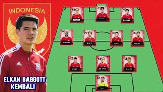 ELKAN BAGGOTT KEMBALI▪️prediksi line up Bahrain vs Indonesia laga ke 3 kualifikasi piala dunia 2026 [upl. by Cerys194]