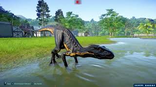 Indoraptor Dinosaur Evolution Hunting Tiny Velociraptor Spinosaurus King of Battle Arena in Jurassic [upl. by Dara]