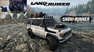 Toyota Land Cruiser 70 series  Off Road adventure  Snow Runner  Logitech g923 gameplay [upl. by Clarie]