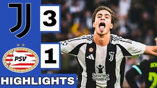 ⚪️⚫️Juventus vs PSV 31 Extended HIGHLIGHTS  UEFA Champions League [upl. by Peters]