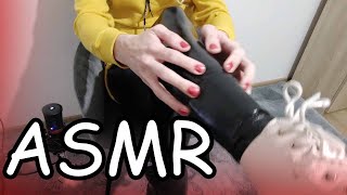 ASMR PVC Leggings amp Ankle Boots  SCRATCHING TAPPING [upl. by Ogawa]