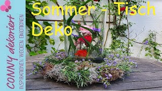 DIY Kranz mit Lavendel Rosmarin und Salbei  SommerTisch Deko mit Kräutern und Blumen [upl. by Dorweiler526]