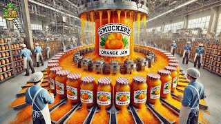 Orange Jam Mega Factory Processing Millions Of Orange Jam Jars in Factory [upl. by Haldis240]