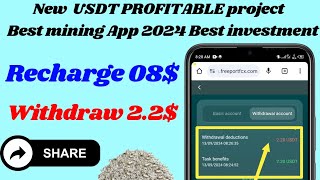 New USDT MoneyMaking Project Online 2024Safe Invest Manimum Deposit 08USDManimum Recharge22USD [upl. by Julian]