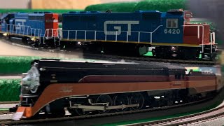 HO Scale Daylight and Grand trunk Tanker car train on my Grandpas layout [upl. by Forward]