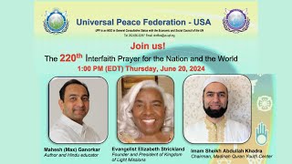 220th Interfaith Prayer for the Nation and the World [upl. by Yltnerb]