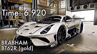 CSR2  BRABHAM BT62R gold manual launch  tune amp shift time 6920 [upl. by Yvonne]