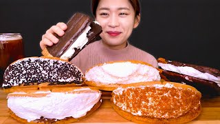 🧇Cream Waffle😍생크림 폭탄✨겉바속촉 생크림 와플 먹방❤ Chocolate Oreo Nutella Lotus Palmier carre Mukbang [upl. by Ineslta]