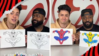 QUEM COLORIR O MELHOR DESENHO DO HOMEM ARANHA COM APENAS 3 CORES VENCE shorts [upl. by Niamor]