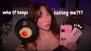 ASMR but my phone keeps ringing 📞🙄 random af spit painting balloon sounds invisible triggers [upl. by Dlarej]