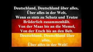 German National Anthem  Deutschland Uber Alles With Lyrics [upl. by Nic]