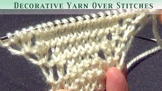 Knitted Decorative Yarn Over Stitches [upl. by Ubana]