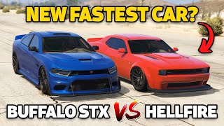 GTA 5 Online BUFFALO STX VS GAUNTLET HELLFIRE NEW FASTEST MUSCLE CAR [upl. by Eilrak645]